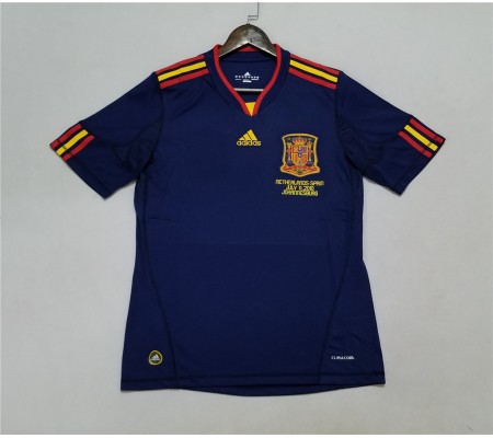 Spain 2010 World Cup Away Dark Blue Soccer Jersey